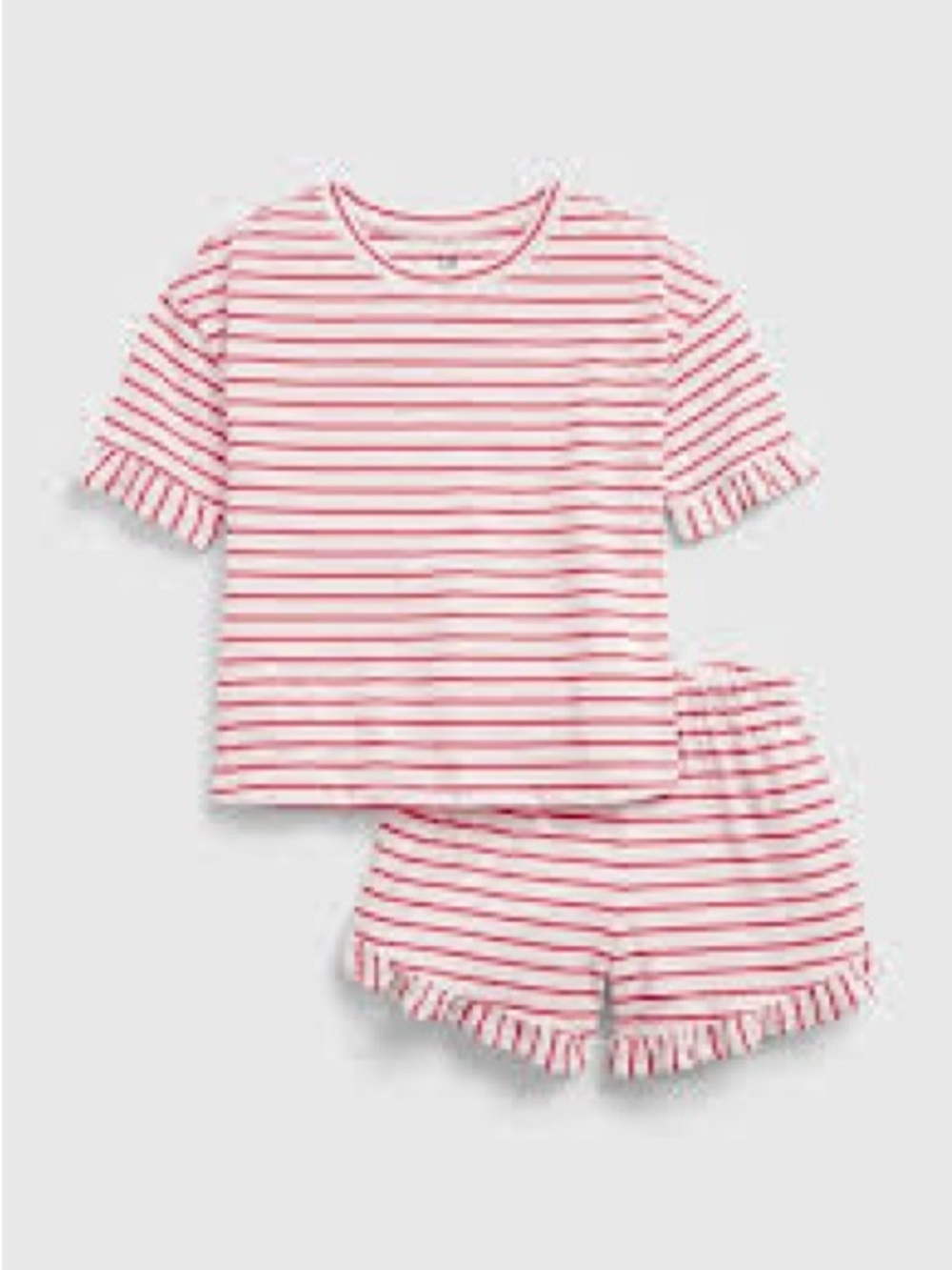 GAP Girls White and Red Striped Pajama Set